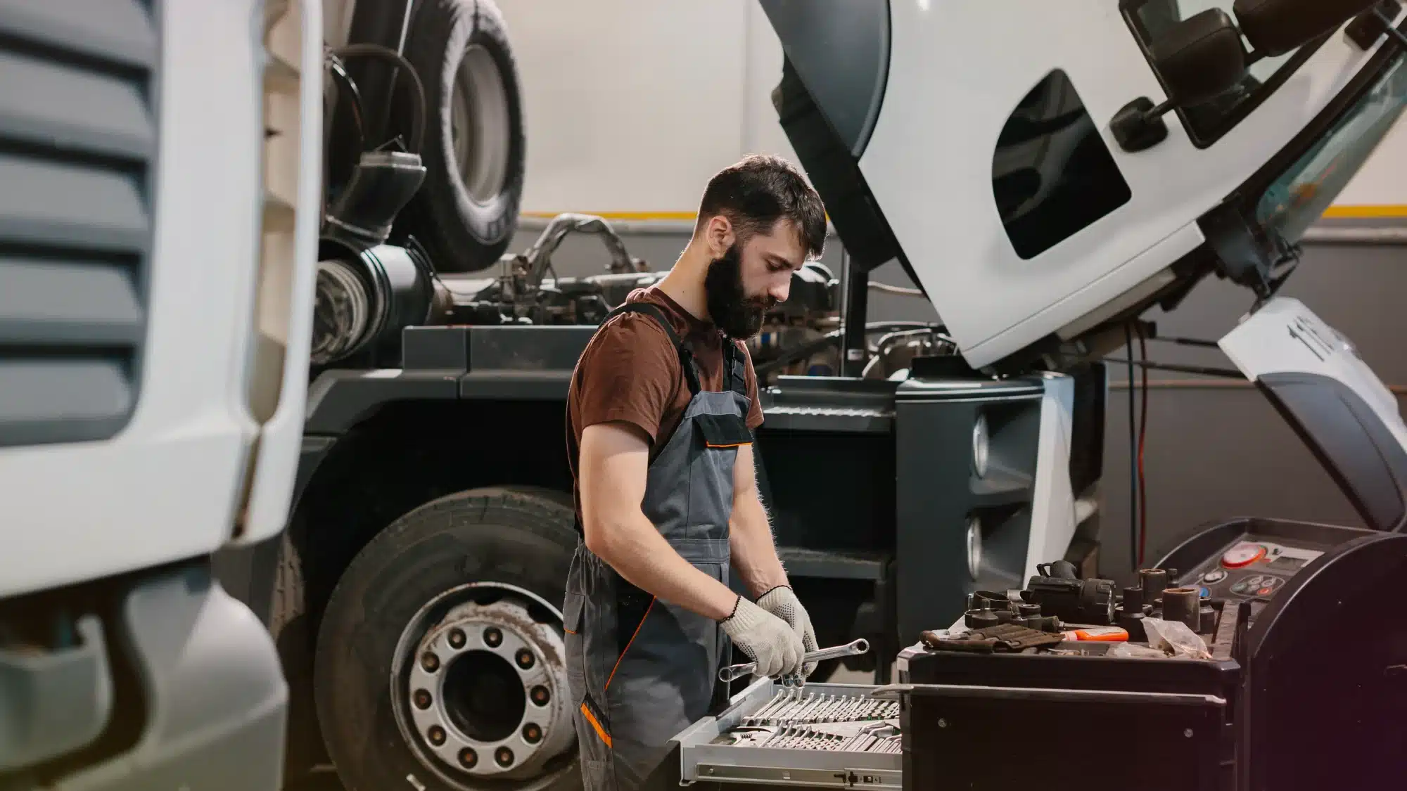 Certified Chevrolet technician performing diagnostics and maintenance on a Chevy vehicle inside a professional auto repair shop