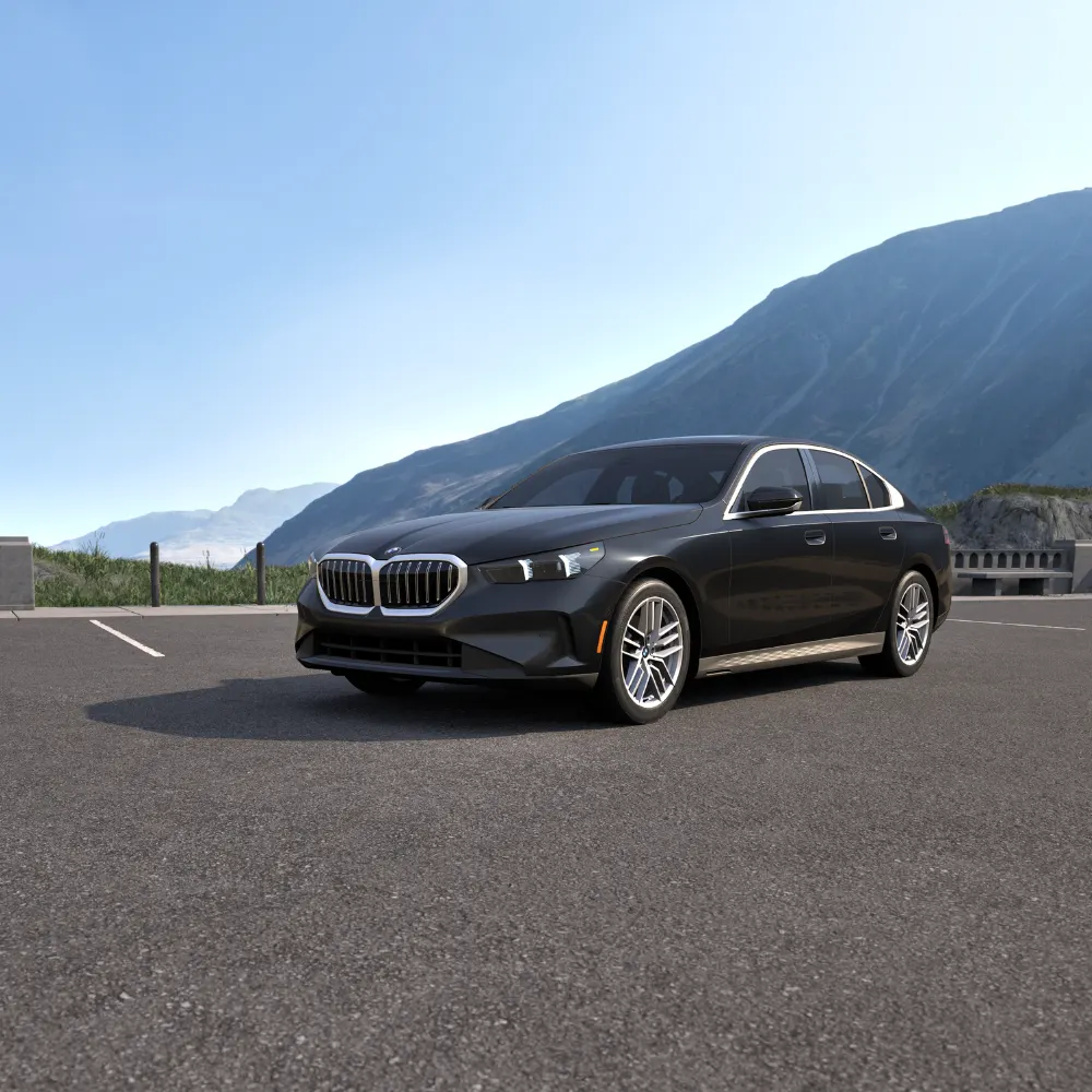 An elegant 2026 BMW 530i sedan drives confidently, demonstrating its luxurious comfort and intelligent technology.